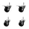 Service Caster 3 Phenolic Wheel Swivel 7/16'' Grip Ring Stem Caster Set 2 Total Lock Brake, 4PK SCC-GRTTL20S314-PHS-716138-2-S-2 - alternate 1